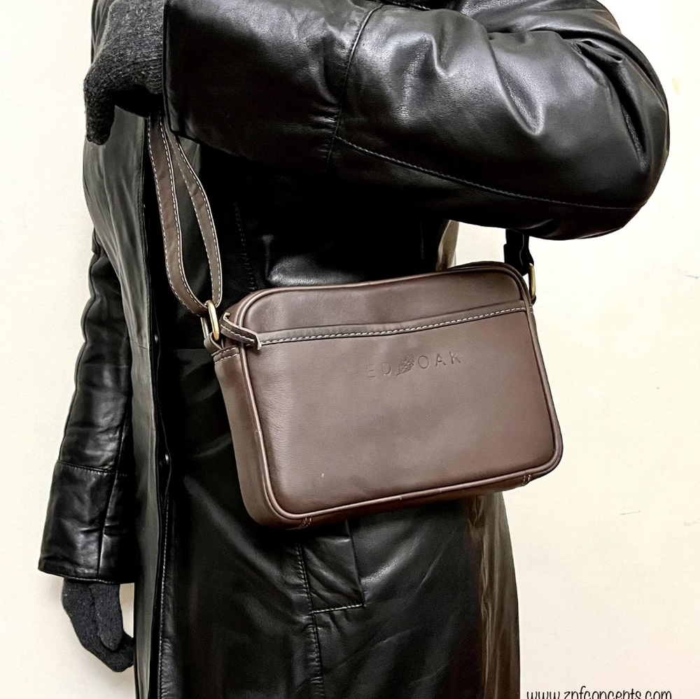 Brown (Camera) bag full grain leather